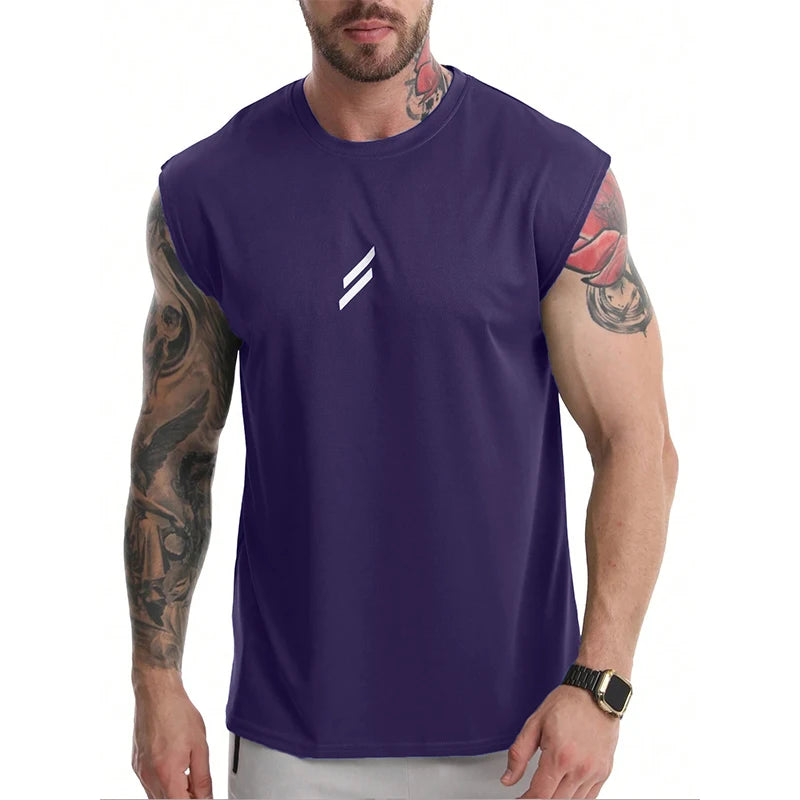 Camiseta deportiva sin mangas para hombre, chaleco de secado rápido, transpirable, holgado, para entrenamiento, Verano