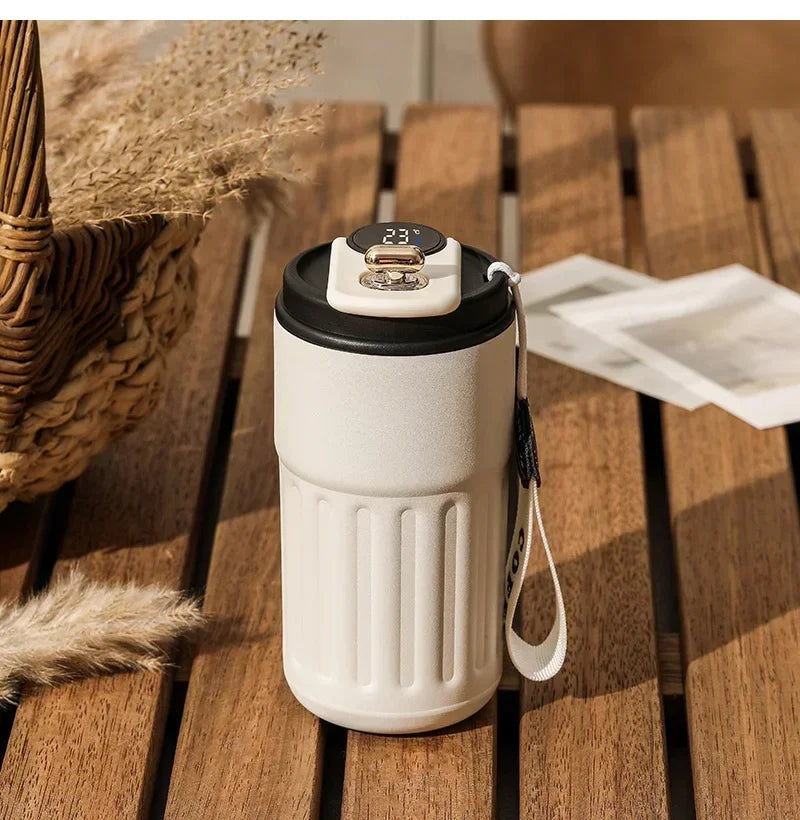 Smart Temperature Display Thermos Bottle 450ml – 316 Stainless Steel Portable Coffee Mug