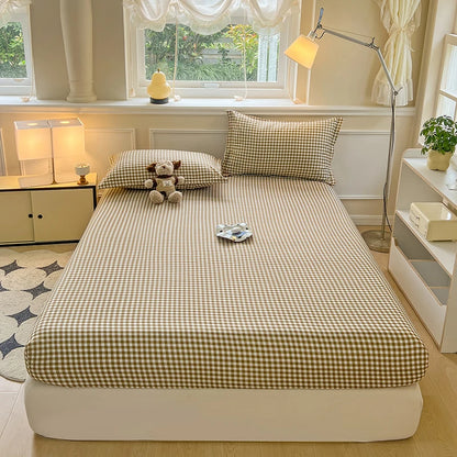 Plaid Fitted Sheet | Skin-Friendly, Elastic, Kids