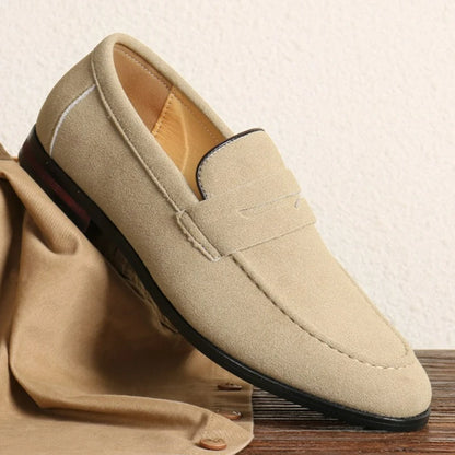 Men's Suede Loafers | Slip-On Dress Shoes for Wedding Business & Formal Events