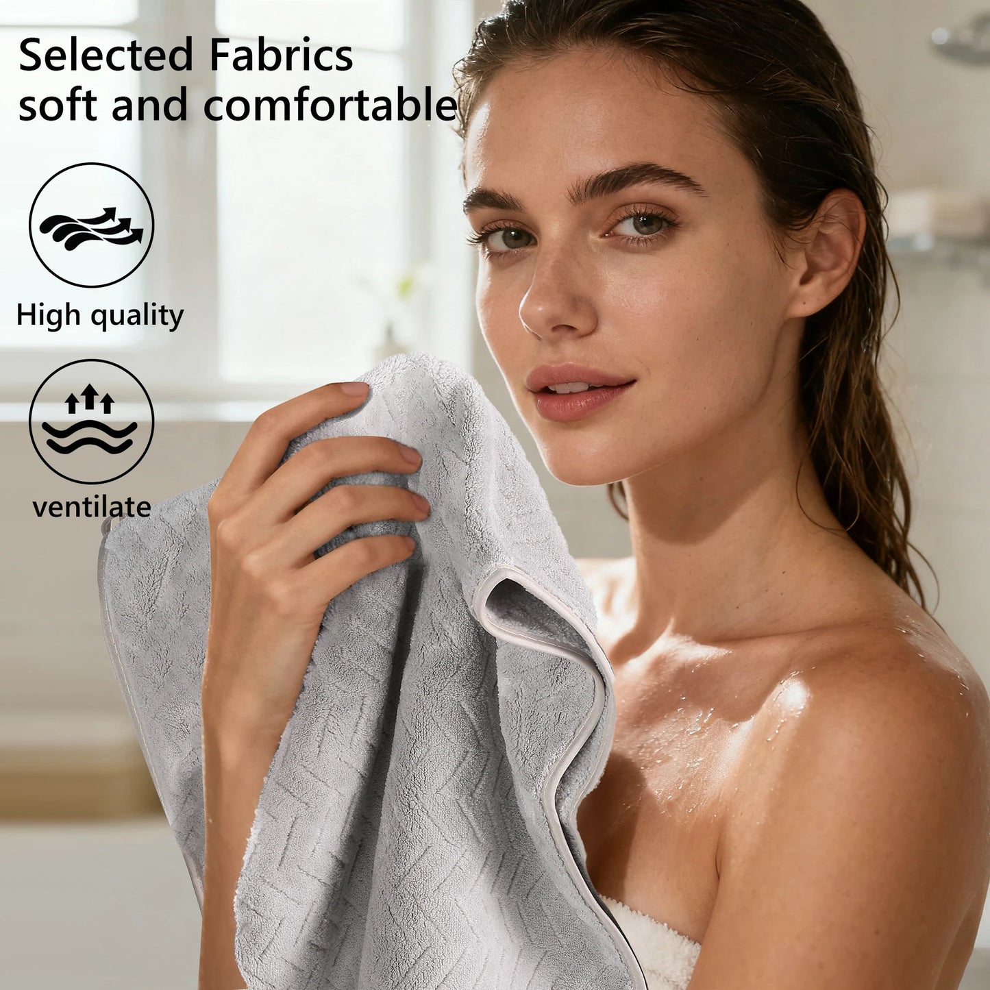 Luxury Towel Set 35x75cm Ultrafine Fiber High Absorbency Quick Dry Towels