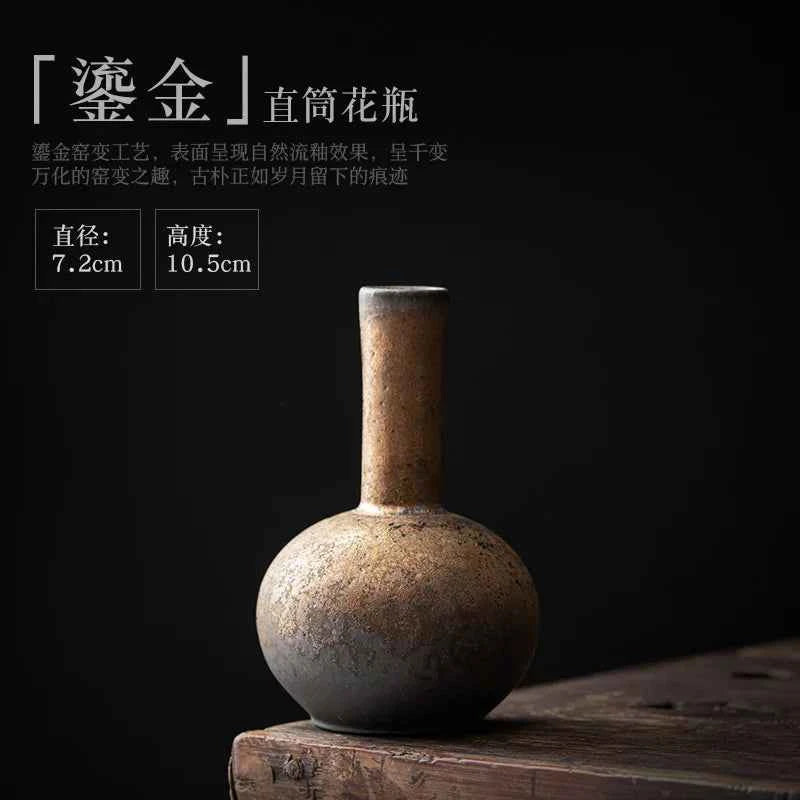 Creative Ceramic Dry Flower Vase, Flower Arrangement, Living Room, Coarse Pottery, Table Decoration, Vases for Flowers