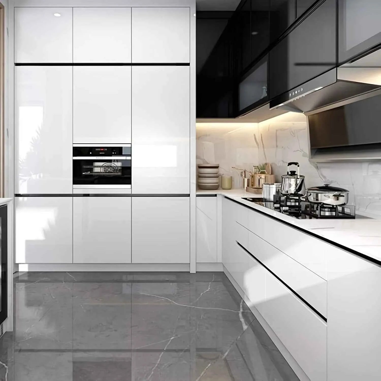 Plain Gloss Paste Wall Stickers PVC Pearl Film Waterproof Wallpaper Room DIY Self-adhesive Wardrobe Kitchen Furnitur Renovation