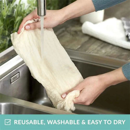 Reusable Cotton Gauze Kitchen Items Tofu Cheese Filter Cloth Butter Milk Coffee Filter Gadgets Dining Bar Home Drawstring Bags