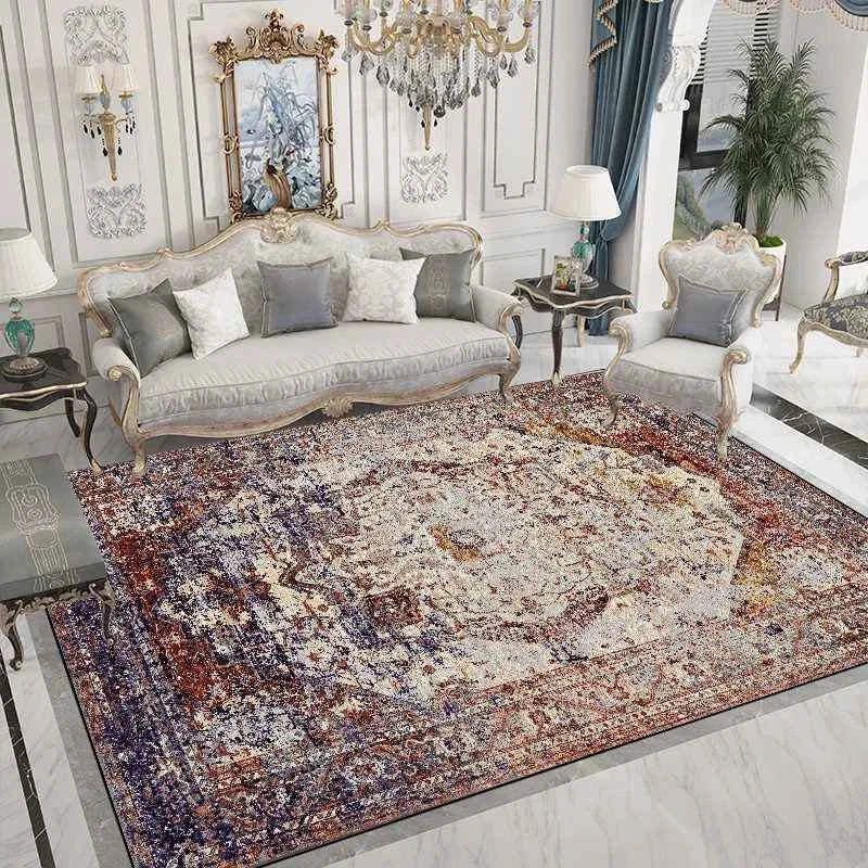 Ethnic Style Carpet for Living Room Home Decoration Bedroom Carpets Large Area Luxury Rug American Hairless Coffee Table Mat