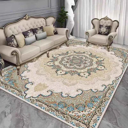vikama French retro Persian carpet door non-slip mat living room sofa tea table crystal velvet large carpet bedroom bed rug