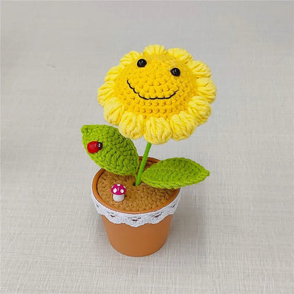 Plants Zombies Sunflower Pea Flower Pot Plants Desktop Weaving Decorations Home Office Ideal Gifts Friends Table Decorations