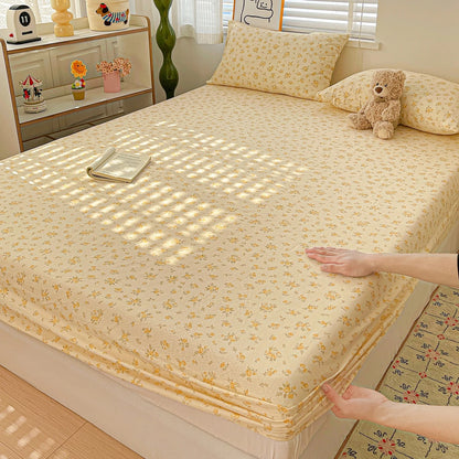 Non-Slip Fitted Sheet Set with Pillowcase, Queen