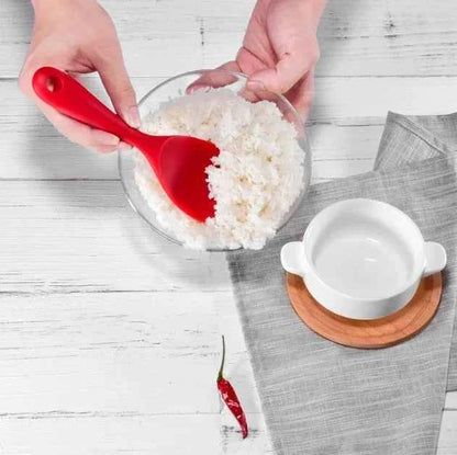 Hanging Silicone Rice Spoon Kitchen Ladle Non-stick Saucepan Electric Rice Cooker Cooking Scoop with Holes Household Items