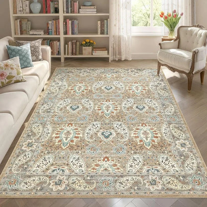 Amecrian Vintage Living Room Carpet Nonslip Machine Washable Print Coffee Table Floor Mat Large Bedroom Bedside Rug Ковер 러그