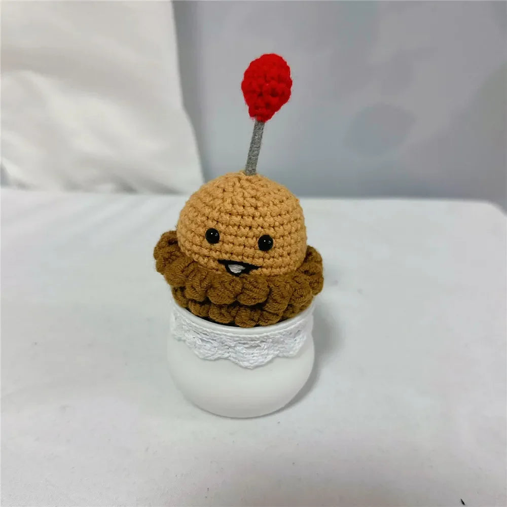 Plants Zombies Sunflower Pea Flower Pot Plants Desktop Weaving Decorations Home Office Ideal Gifts Friends Table Decorations