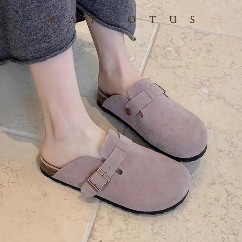 New Boston Clogs Slippers For Women Men Cork Original Sandals Femme Hombre Suede Mules Slides With Arch Mujer Zuecos Shoes