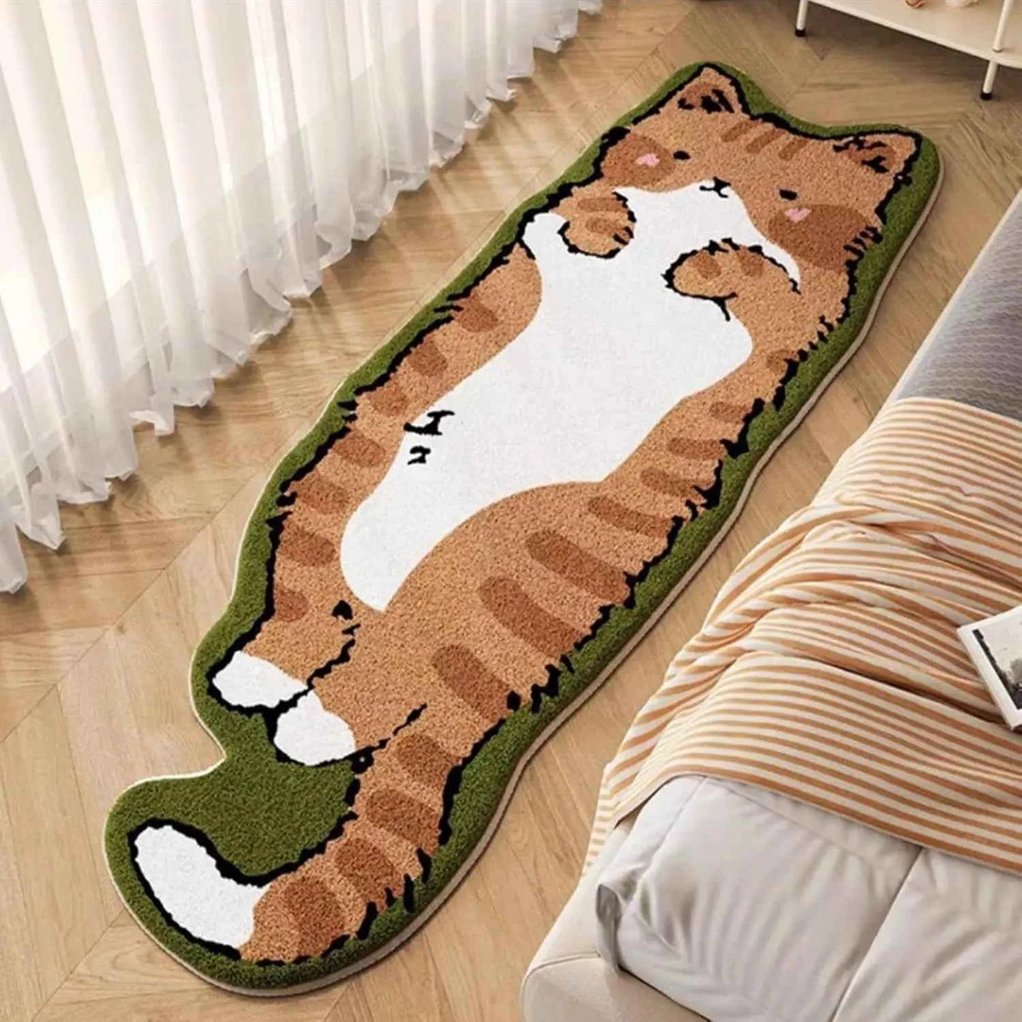 VIKAMA Cartoon Cat Patterned Carpet Home Decor. Provides Warmth For The Living Room And Bedroom Bedside. Non-Slip And Dirt-Proof