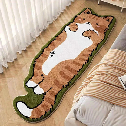 VIKAMA Cartoon Cat Patterned Carpet Home Decor. Provides Warmth For The Living Room And Bedroom Bedside. Non-Slip And Dirt-Proof