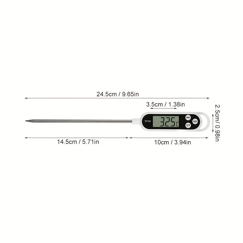 TP300 Probe Thermometer with 0.1°C Resolution, HOLD Function and 9.65 Inch Probe for Kitchen and BBQ
