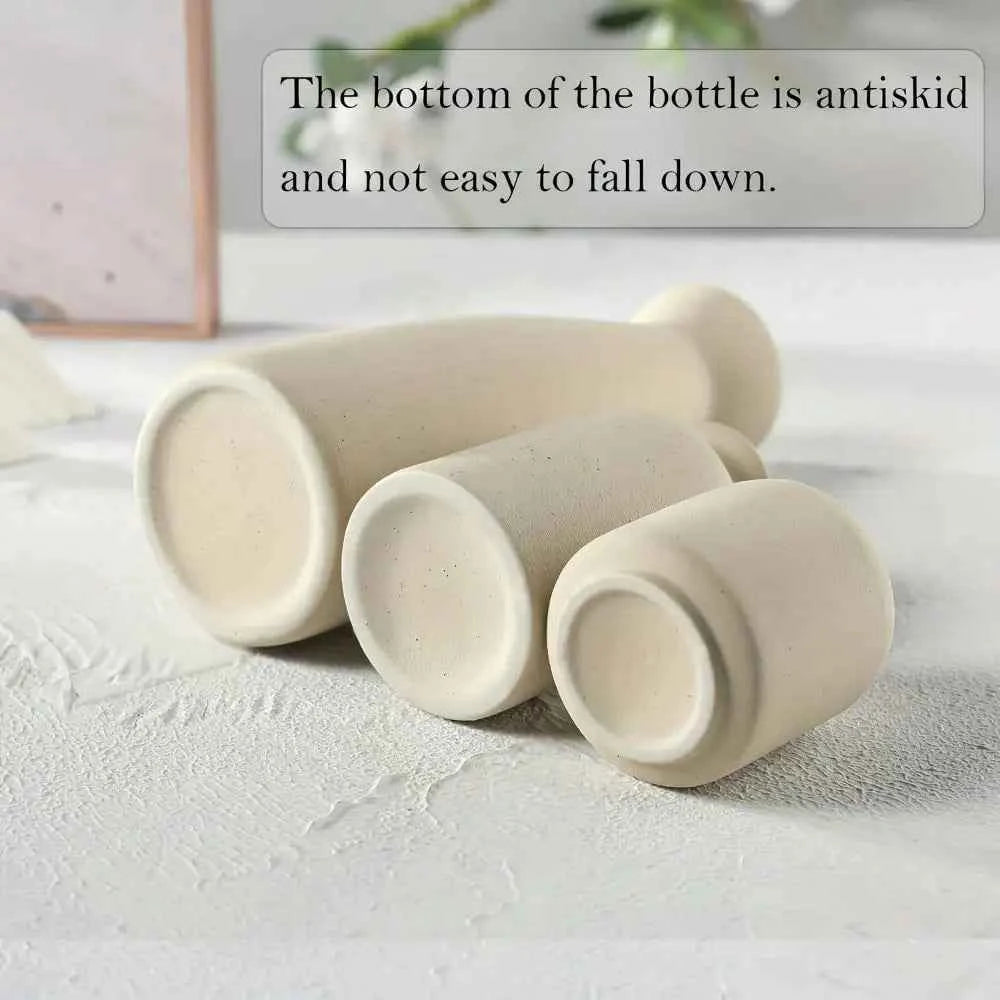 3pcs Bohemian Ceramic Vase Set, Modern Bohemian Farmhouse Home Decoration Vase, Living Room, Bookshelf, Dining Table Decoration