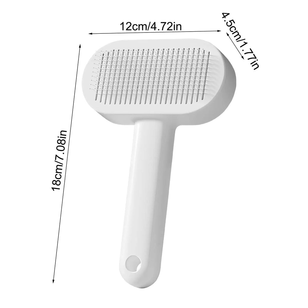 Self-Cleaning Slicker Brush, One-Button Hair Release