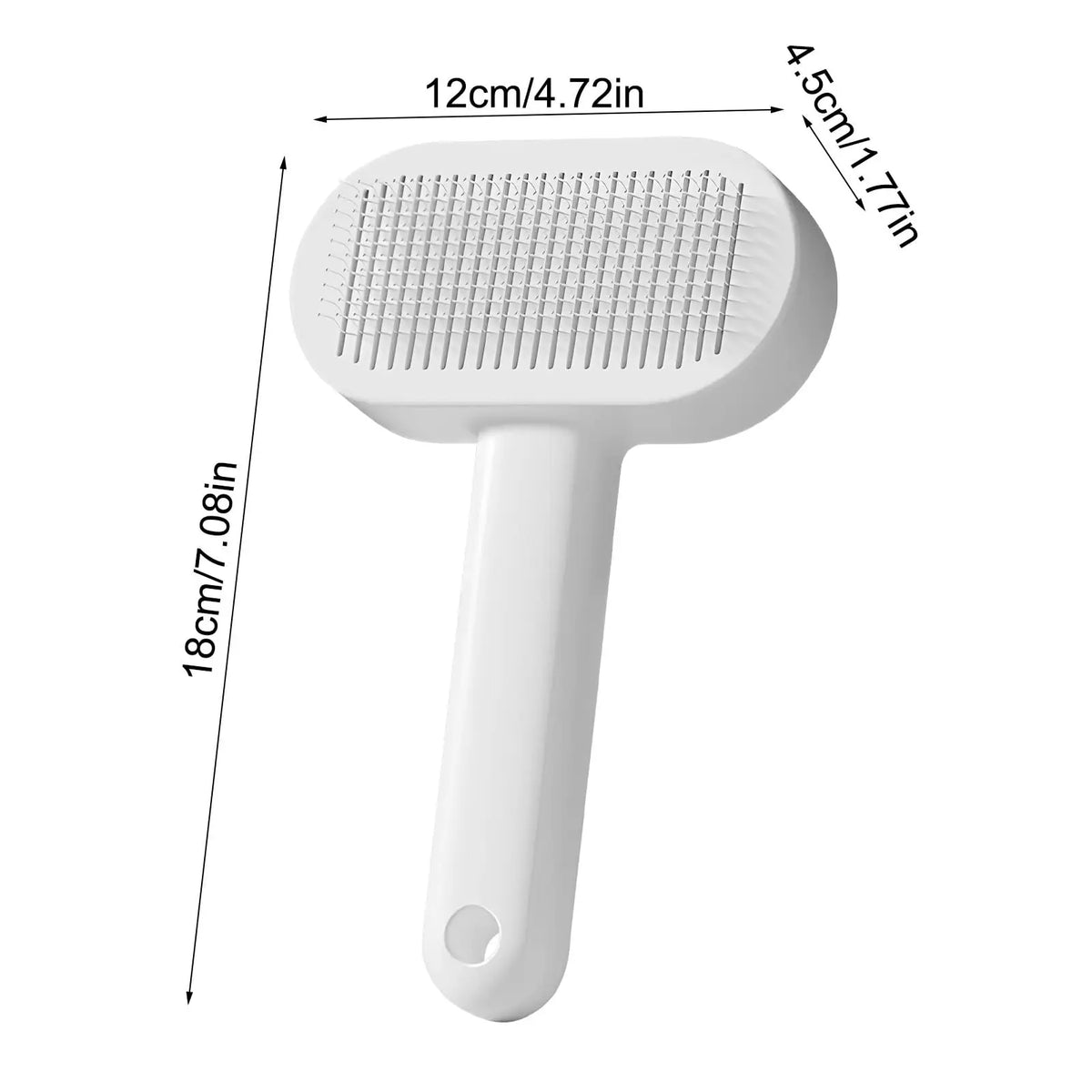 Self-Cleaning Slicker Brush, One-Button Hair Release