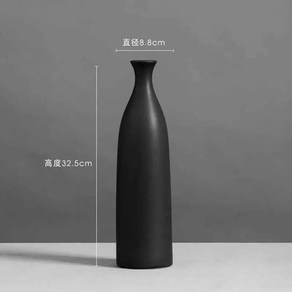 Black and White Ceramic Vase Decoration Modern Creative Simple Flower Arrangement Table Living Room Home Soft Decoration