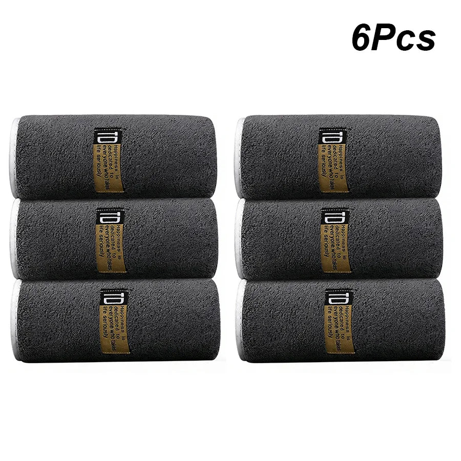 Thickened Microfiber Towel Set, 6-Pack 40x80cm