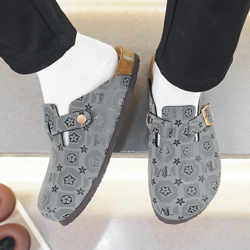 Birkenstock Slippers for Men 2025 New Trendy Brand Outdoor Wear Non-Slip Wear-Resistant Slip-On Cork Couple Closed-Toe Half Slip