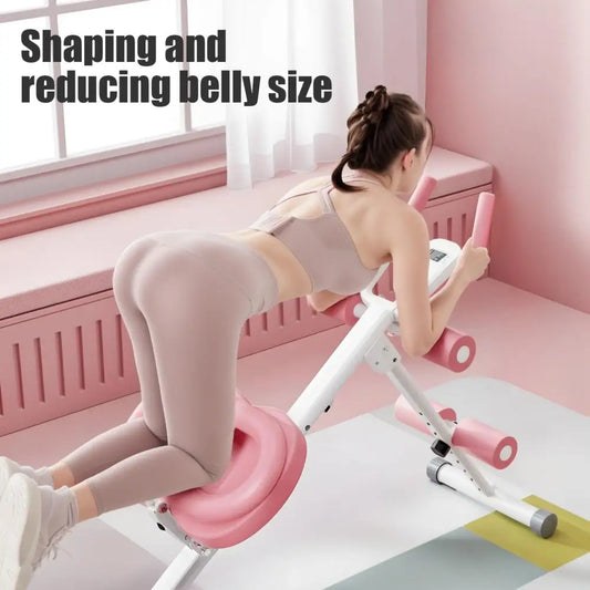 Height Adjustments Abdominal Trainer Ab Machine with LCD Display Screen Foam Handle Full Body Workout Abdominal Exercise Machine