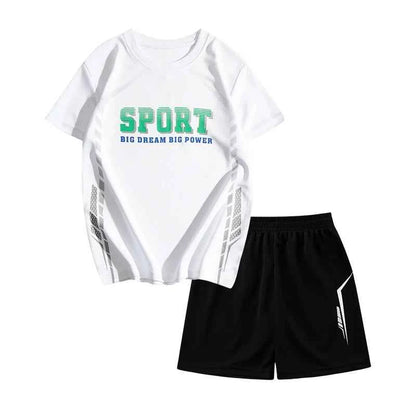 Dubbped Kids Running Clothes Sets Boys Football Jersey Short Sleeve Children Sports Training Uniforms Soccer Jerseys 2-piece Set