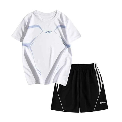Dubbped Kids Running Clothes Sets Boys Football Jersey Short Sleeve Children Sports Training Uniforms Soccer Jerseys 2-piece Set
