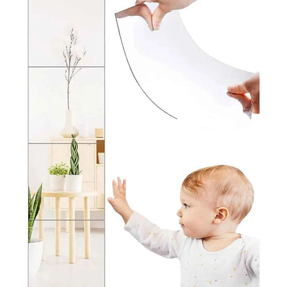 Full Length Door Mirror Tiles,Acrylic Wall-Mounted,Non Glass Safety Mirror Great for Baby Kids Playroom,Gym, Used as Dorm Mirror