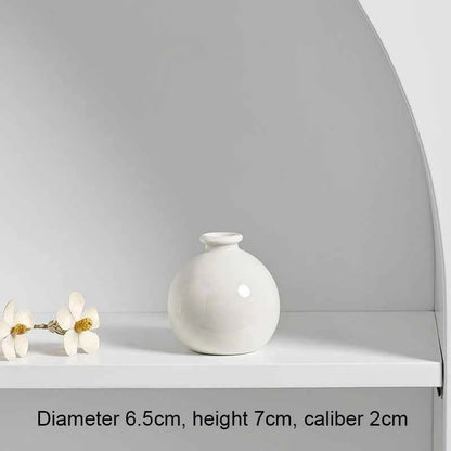 7cm Small Ceramic Base Ins Simple Japanese Home Living Room Porch Decoration Vase White Pink Purple Blue Dry Flower Hydroponics