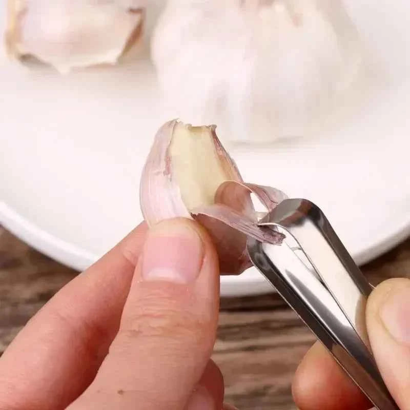 10/1pcs Stainless Steel Garlic Peeler Quickly Garlic Peeling Pig Hair Plucking Clip Manual Tweezers Gadgets Kitchen Accessories