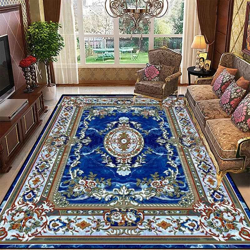 Retro Bohemian Persian Style Carpet for Living Room Comfortable Soft Non-slip Bedroom Rugs Classical Entrance Door Mat Washable