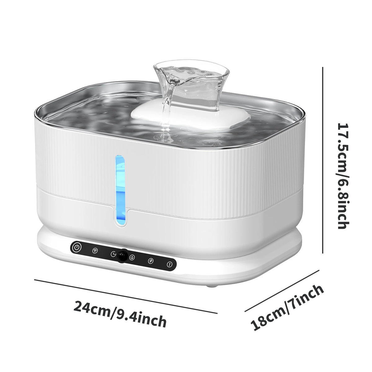 Cordless Cat Water Fountain, 3.5L Rechargeable