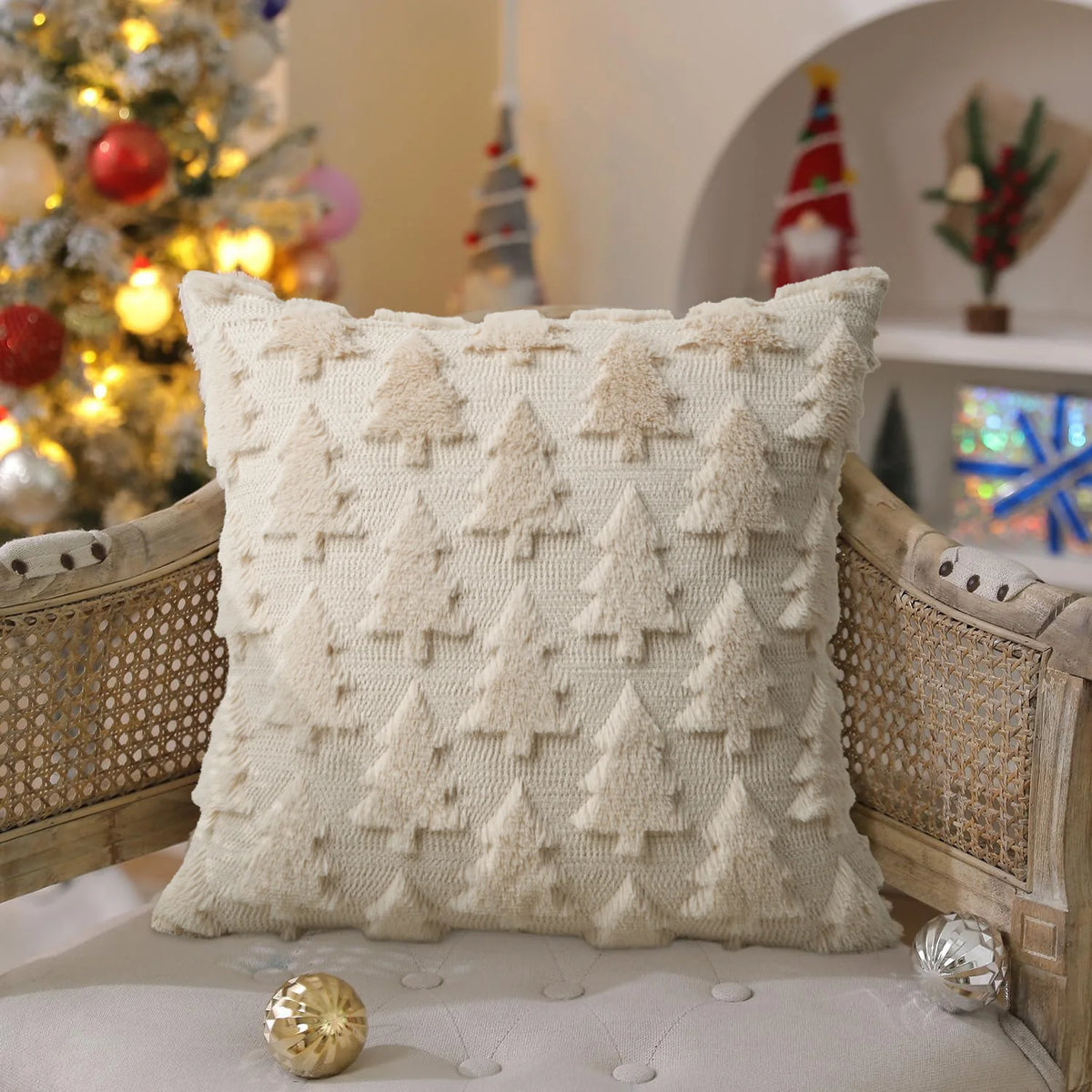 Knitted Spring Tree Decorative Throw Cushion Cover