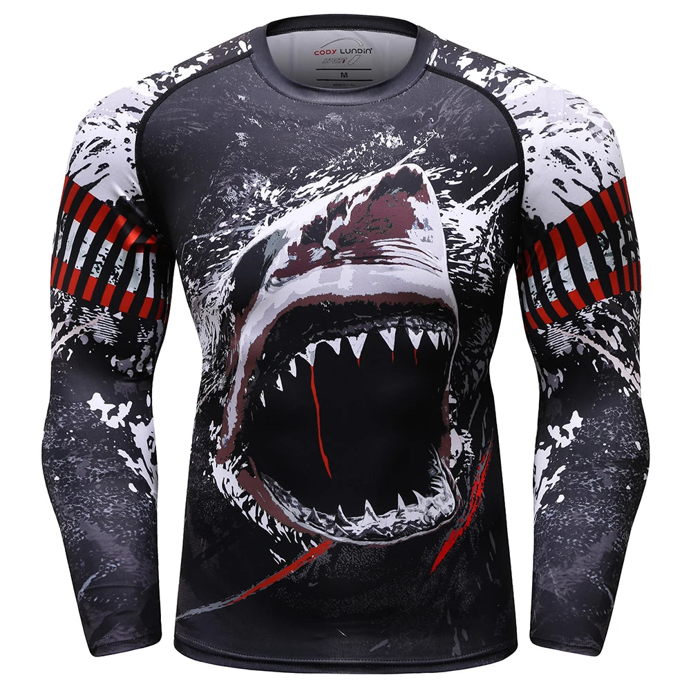 Cody Lundin Designer Men Cool Sports Shirts Jiu jitsu gi Rashguard Upf 50+ Cycling Running Tops Tattoo Compression Gym T-shirts