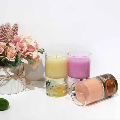 High-quality Handmade Double-layer Dried Flower Scented Candle Glass Bottle Floral Fragrance Wax Festive Atmosphere Decoration