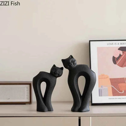 Twisted Cat Ceramic Vase Plant Pots Table Decoration Flowers Arrangement Lovely Kitten Floral Vases Room Aesthetic Decor