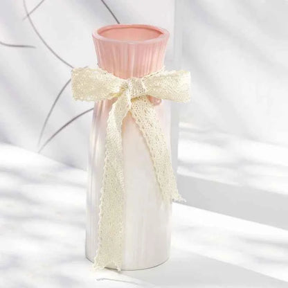 Nordic Plastic Vase Simple Pink Fresh Flower Pot Storage Bottle for Flowers Living Room Modern Home Decorations Ornaments