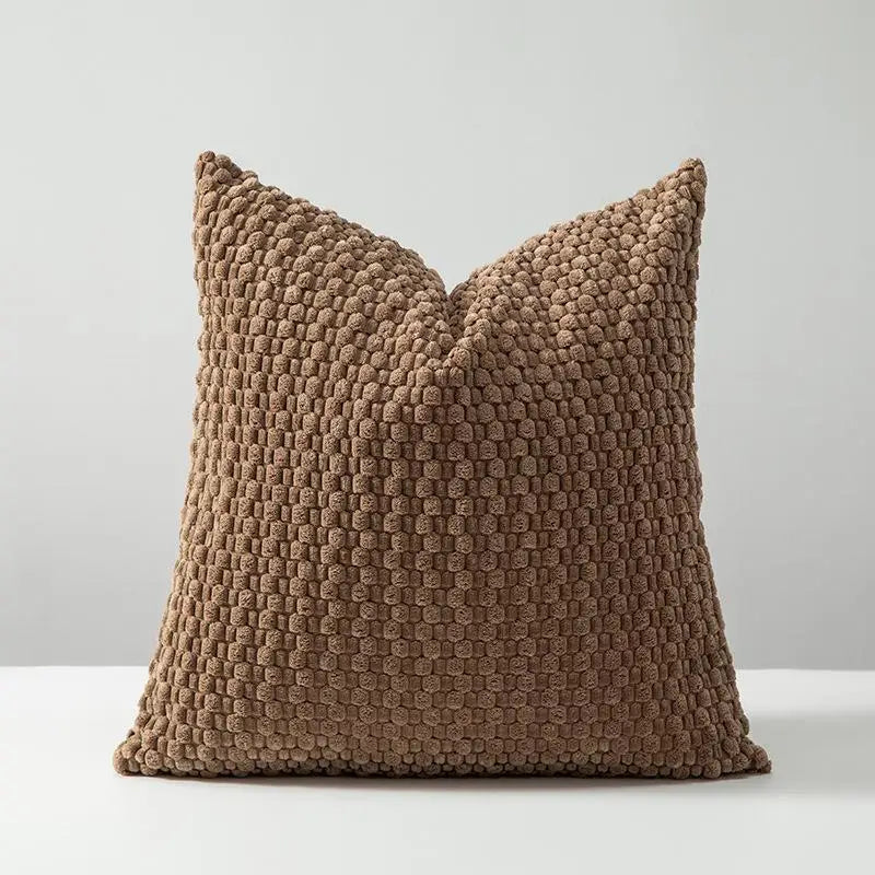 Soft Velvet Double-Sided Cushion Cover, Brown, Durable