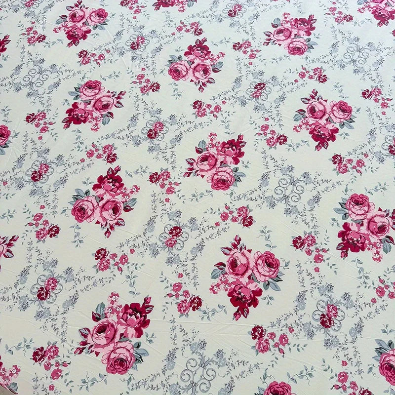Floral Printed Flat Bed Sheet | Single, Queen, King
