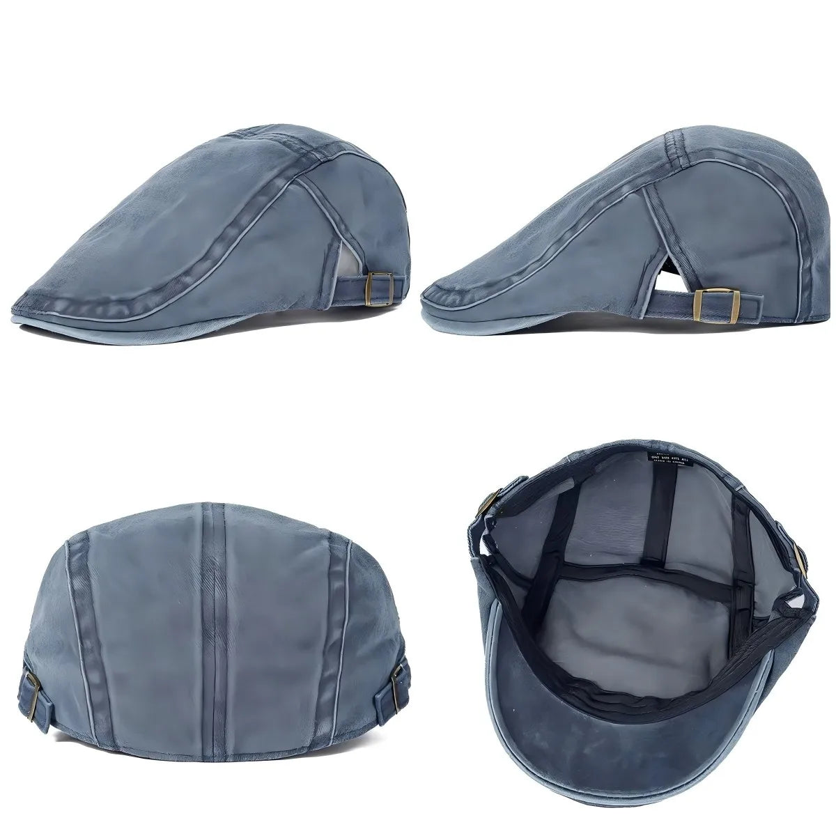 Retro Washed Denim Newsboy Cap