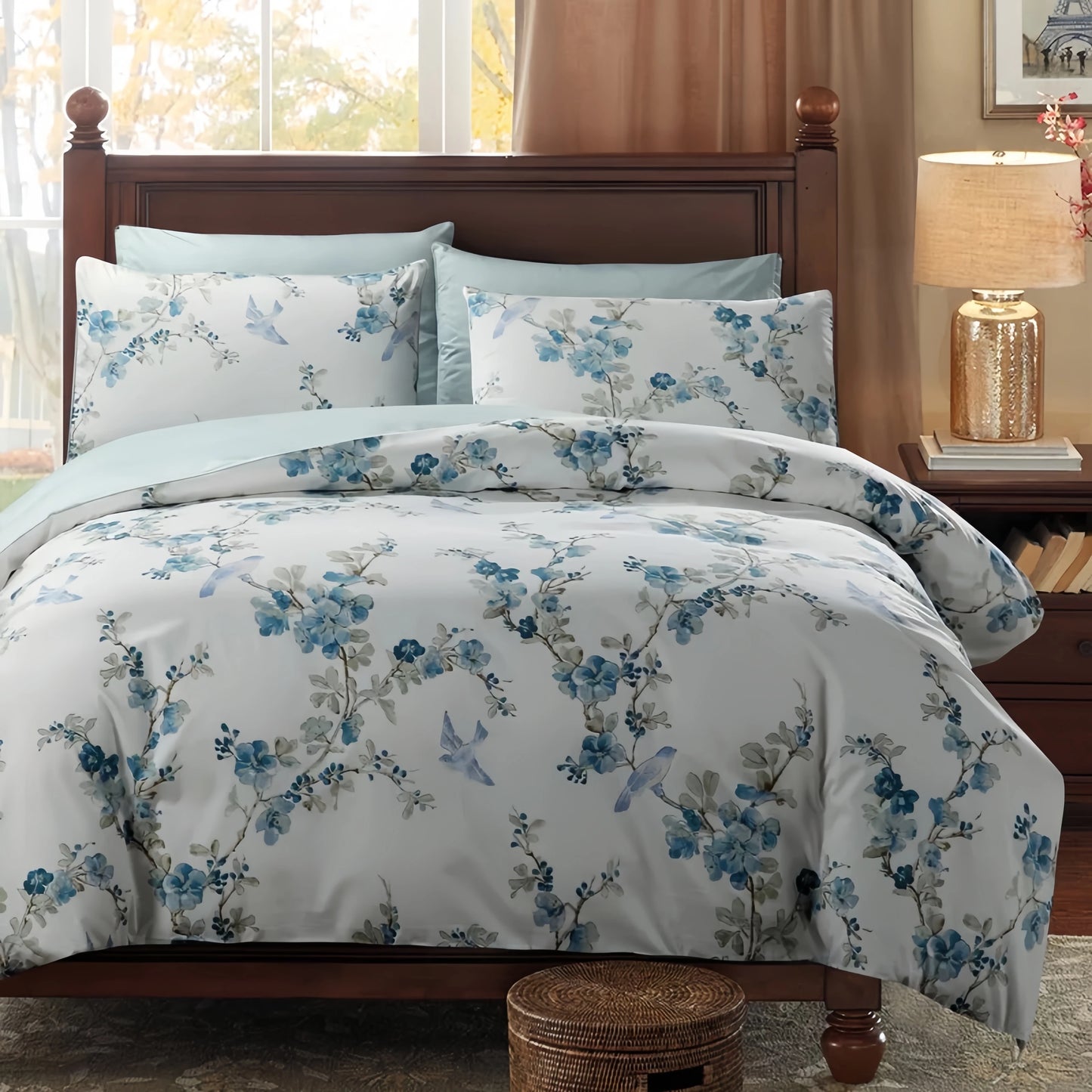 Duvet Cover Pillowcases Set,  600 TC, 100% Egyptian Cotton,  Printed and Solid Colors, US, UK Size,  Customize