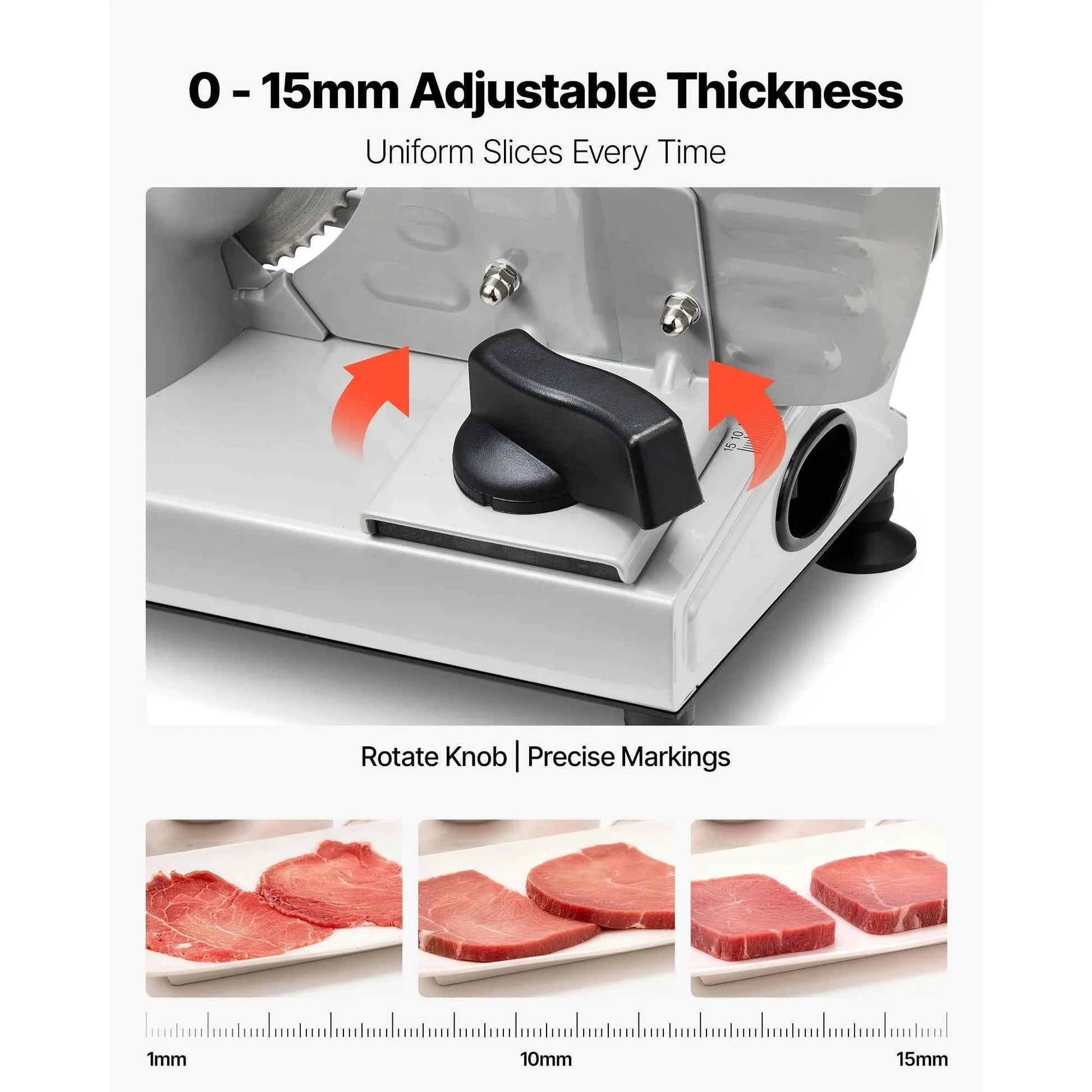 SucceBuy 6.7-10 inch Meat Slicer Electric Deli Slicer Machine with two SUS420 Blades Home Food-Slicer for Meat, Ham, Baguett