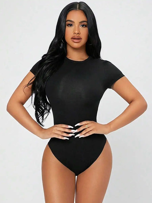 Combinaison moulante bodycon à manches courtes pour femmes de petite taille