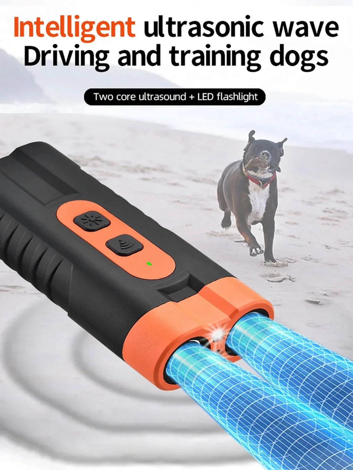Dual-Head USB Rechargeable Ultrasonic Dog Repeller