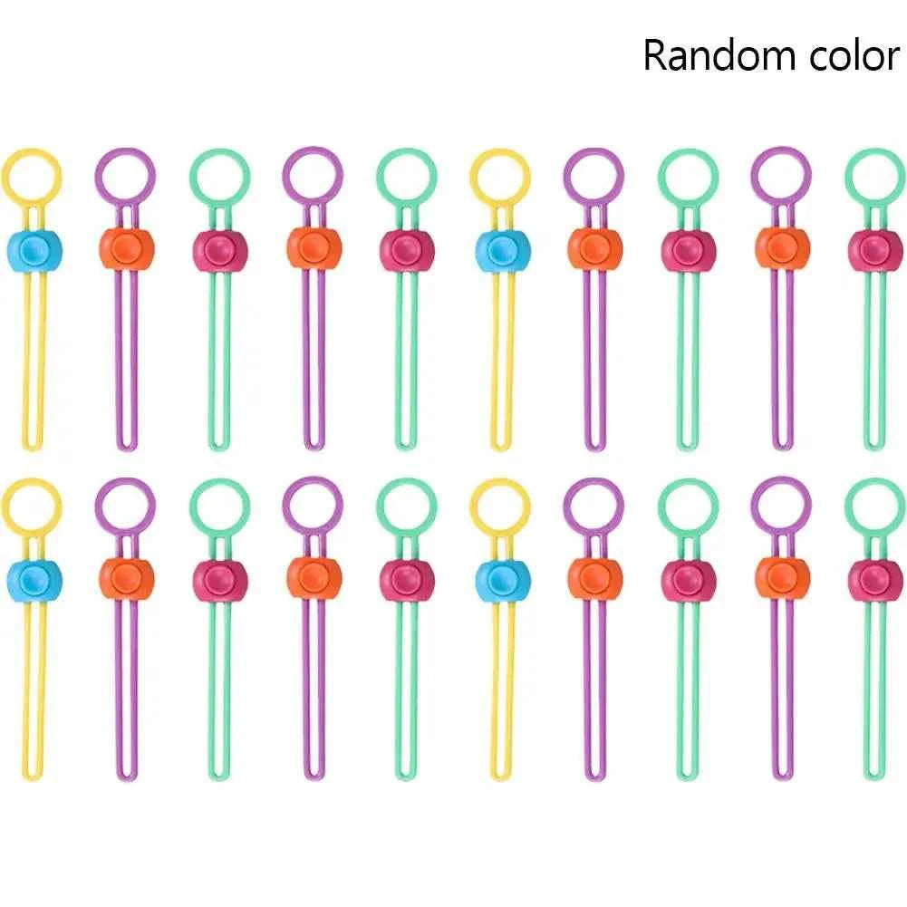 10/20/30/50pcs Silicone Food Bag Sealing Strap Freshness Sealing Clip Adjustable Clip Portable Data Cable Storage Kitchen Gadget