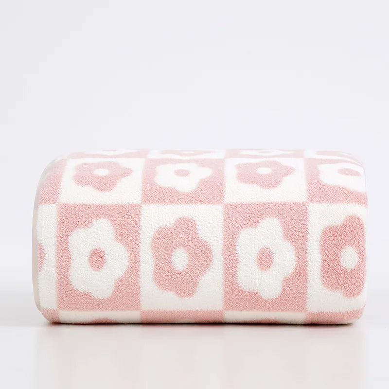 35x75cm Flower PatternCoral Velvet Absorbent Quick Drying Face Towel Soft - Bath Towel