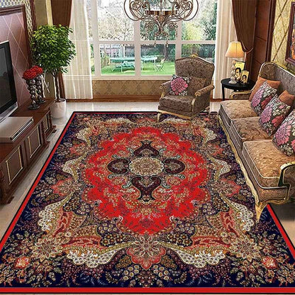 Retro Bohemian Persian Style Carpet for Living Room Comfortable Soft Non-slip Bedroom Rugs Classical Entrance Door Mat Washable
