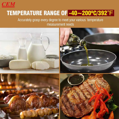 CEM DT-133A Pen Type Thermometer Digital Cooking Pocket Thermometer With Backlight and Magnet for BBQ