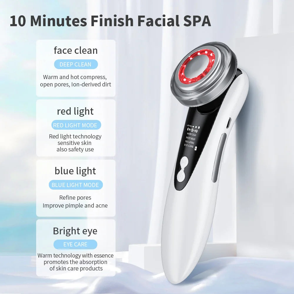 4-in-1 Facial Cleansing Brush with LED Light Therapy